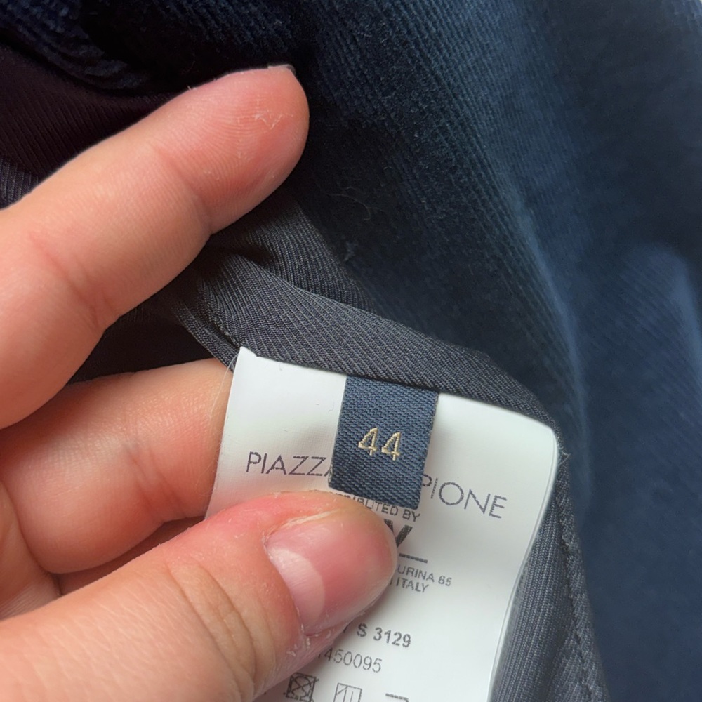 Piazza Sempione Blue Corduroy Double-Breasted Blazer – Size 44 (Made in Italy) - Picture 9 of 15